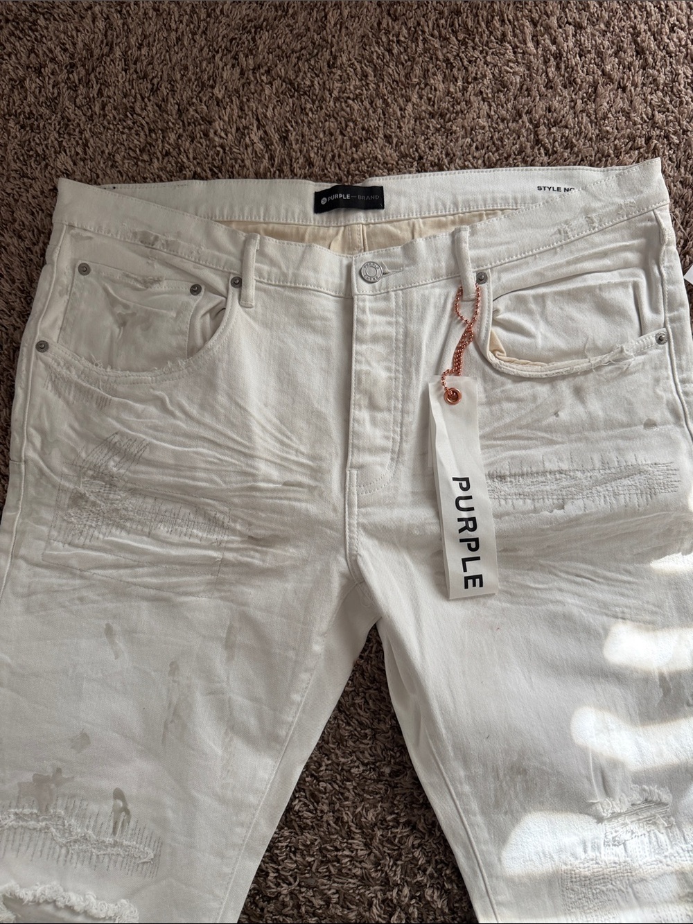 PURPLE Men’s Straight Jeans - White